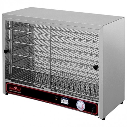 WARMHOUDVITRINE AFM. 36X64CM. HGT. 53CM. 230V/1000W ZILVER ROESTVRIJSTAAL CATERCHEF