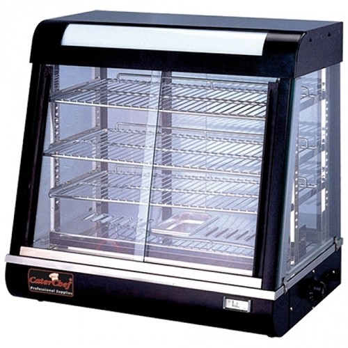 WARMHOUDVITRINE AFM. 43,7X66CM. HGT. 64,5CM. 230V/1840W ZWART ROESTVRIJSTAAL CATERCHEF