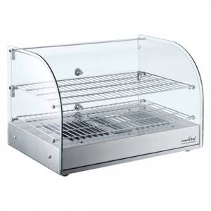 WARMHOUDVITRINE AFM. 37,6X55,4CM. HGT. 37,6CM. 230V/800W ZILVER ROESTVRIJSTAAL CATERCHEF