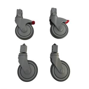 JEU DE 4 ROUES PIVOTANTES POUR TABLES DE TRAVAIL INOX