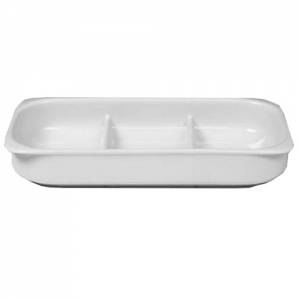 PLAT GASTRONORME 1/3GN 3 COMPARTIMENTS A FOND PLAT HAUTEUR 5.5CM. COULEUR BLANC NOVA