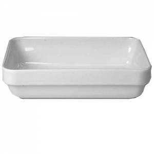 MAALTIJDSCHAAL DISH MET VLAKKE BODEM AFM. 22,3X17,6X5,5CM. KLEUR WIT NOVA