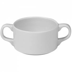 TASSE À SOUPE REEGEE 2/OREILLES CONT. 23CL. FOND PLAT COULEUR IVORY NOVA