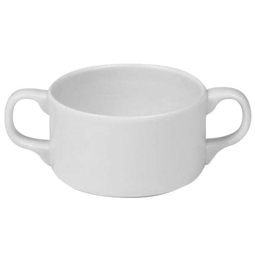 TASSE À SOUPE REEGEE PLUS 2/EARS CONT. 28CL. FOND PLAT COULEUR IVORY NOVA