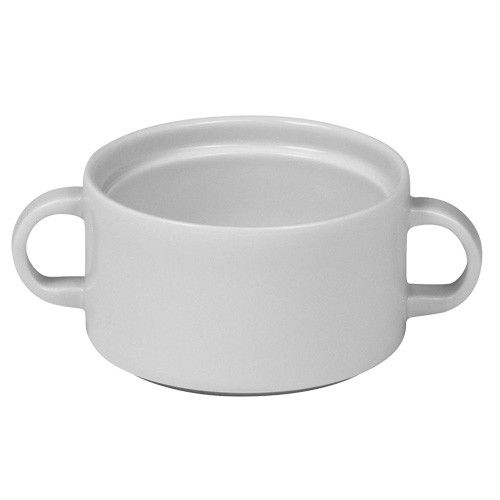 TASSE À SOUPE ERGO PLUS 2/EARS CONT. 27CL. FOND PLAT COULEUR IVORY NOVA