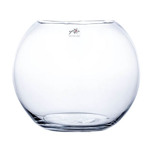 VASE VERRE ROND GRAND DIAM. 30CM. HG. 24,5 cm.