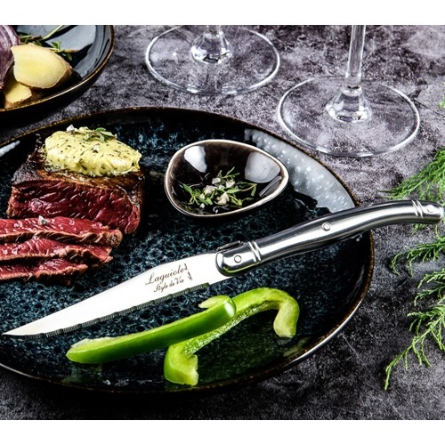 Laguiole - Bloc 6 couteaux à steak, Manches en bois d'olivier
