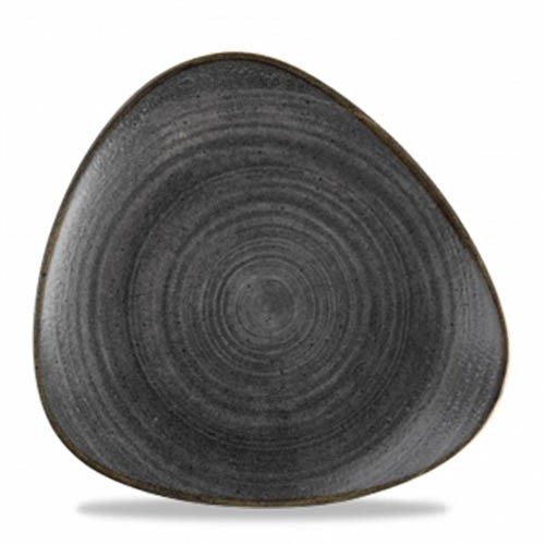 BORD DRIEHOEKIG DIAM. 22,9CM. STONECAST KLEUR BLACK CHURCHILL