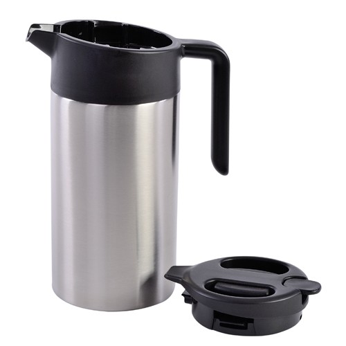 CRUCHE ISOTHERME EASYOPEN DOUBLE PAROI INOX CONT. 1.2L. COULEUR NOIR SANS IMPRESSION