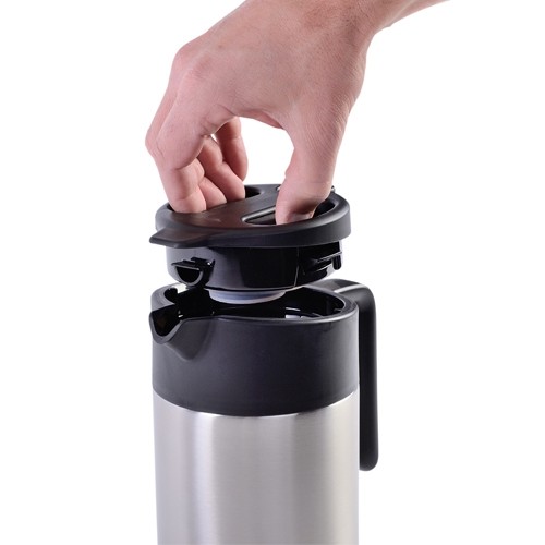 CRUCHE ISOTHERME EASYOPEN DOUBLE PAROI INOX CONT. 1.2L. COULEUR NOIR SANS IMPRESSION