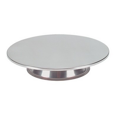 TAARTPLATEAU OP VOET DIAM. 30X(H)6CM. RVS 18/8 