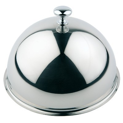 CLOCHE M/VERCHROOMDE KNOP DIAM.28X(H)18CM. RVS 