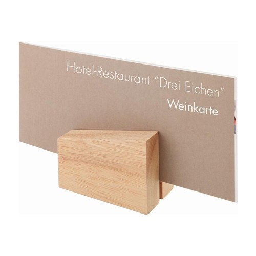 MENUKAARTHOUDER SET 2 STUKS 8,5X6CM. HOUT