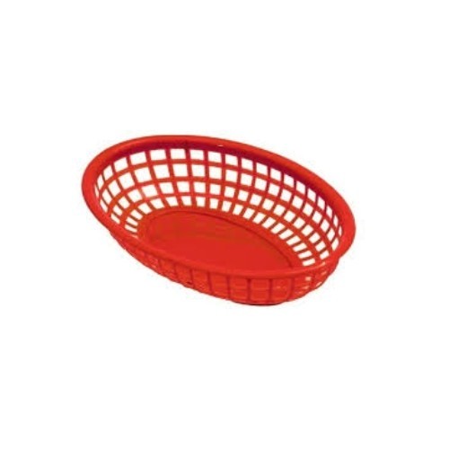 BROODMANDJE OVAAL AFM. 23X15X(H)4,5CM. KUNSTSTOF ROOD