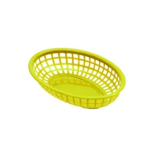 PANIER A PAIN OVALE DIM. 23X15X(H)4.5CM. PLASTIQUE JAUNE