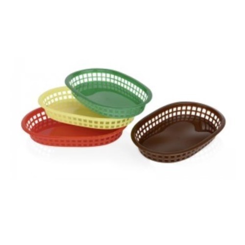 PANIER A PAIN OVALE DIM. 23X15X(H)4.5CM. PLASTIQUE JAUNE