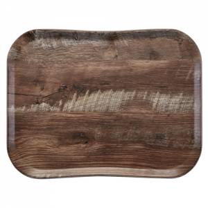 PLATEAU CENTURY GRAIN DE BOIS DIM. 35.5X45.7CM. COULEUR CHÊNE FONCÉ CAMBRO