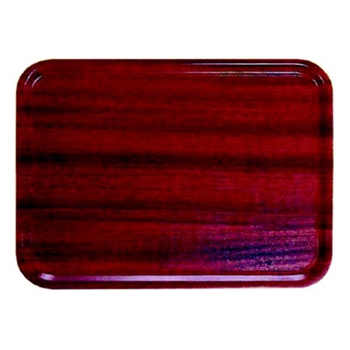 PLATEAU BOIS RECTANGULAIRE ANTIDÉRAPANT DIM. 45X34CM. COULEUR ACAJOU