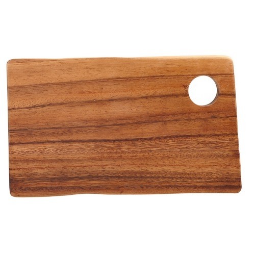 STEAKPLANK MET GAT RECHTHOEKIG MEDIUM AFM. 24x14CM. HG. 2CM. ACACIAHOUT