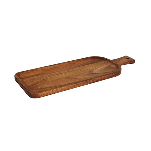 SERVEERPLANK MET HANDVAT AFM. 42x15,5CM. HG. 1,5CM. ACACIAHOUT