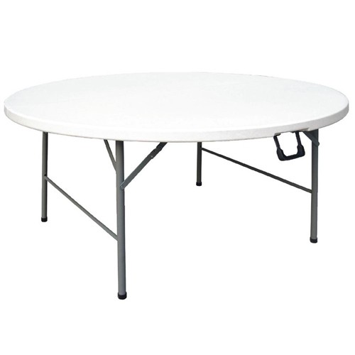 TAFEL ROND INKLAPBAAR WIT DIAM. 153CM.